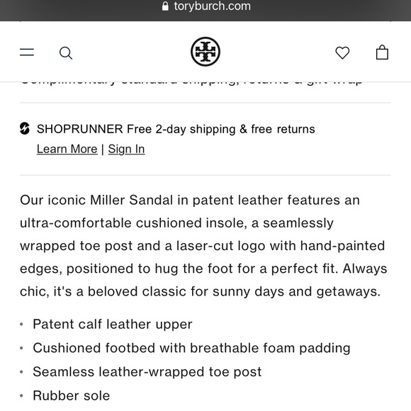 ✨SOLD ✨Tory Burch patent leather Miller sandal | 8 - Picture 4 of 4